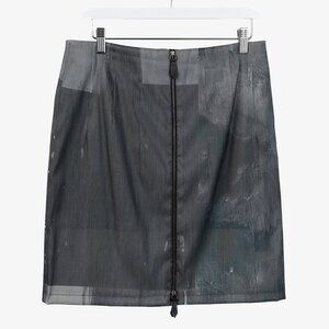 Annette Gortz Grey Pleated Paint Splatter Skirt